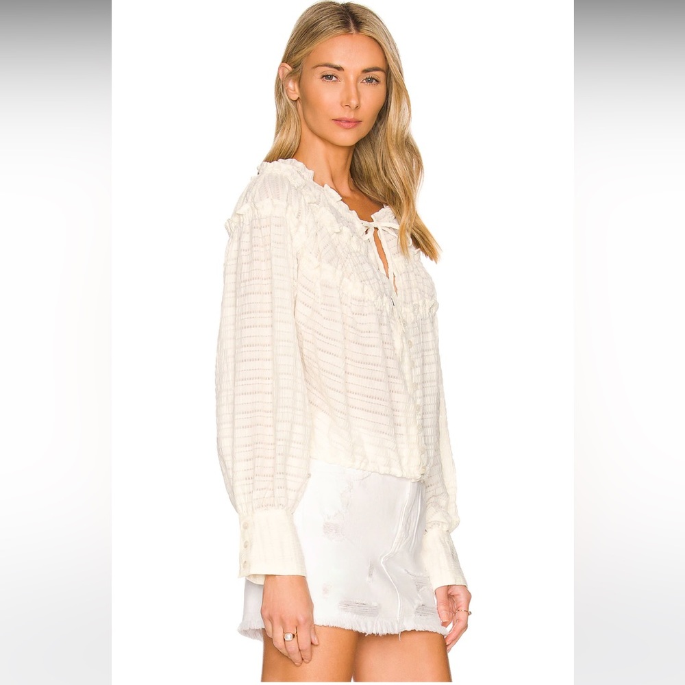 NWT Free People Hailey Crop Sleeve Blouse - Picture 2 of 8